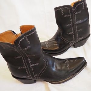 Lucchese Black Western Snip Toe Booties Size 8